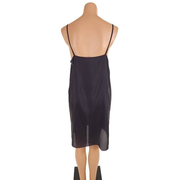 Sacai 36" Midi Satin Slip Size 3 L Black Intimates Dress Japan 22-06237 - Picture 4 of 7